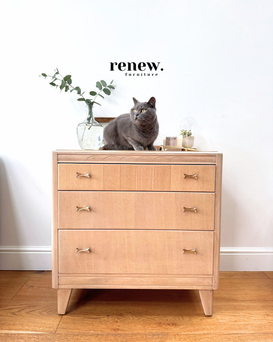 Harris Lebus Vintage Wooden 3 Drawer Chest of Drawers