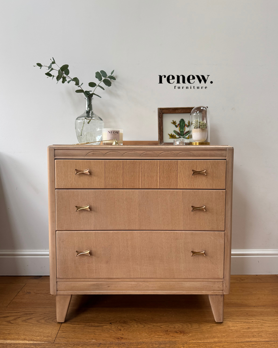 Harris Lebus Vintage Wooden 3 Drawer Chest of Drawers