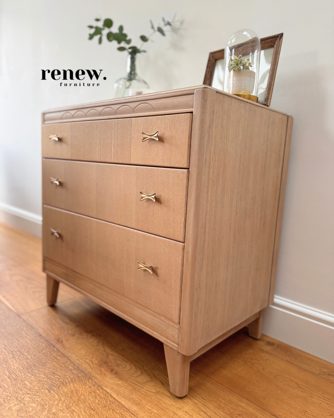 Harris Lebus Vintage Wooden 3 Drawer Chest of Drawers